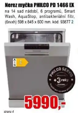 EVA Philco nerez myčka PD 1466 EX nabídka