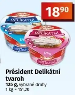 Coop President Delikátní tvaroh nabídka
