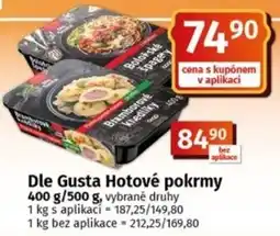 Coop Dle Gusta Hotové pokrmy nabídka
