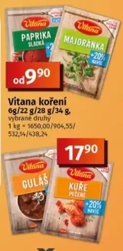 Coop Vitana koření nabídka