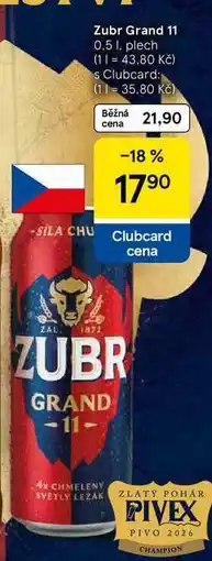 Tesco Zubr Grand 11, 0.5 l, plech nabídka
