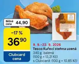 Tesco Kuřecí stehna uzená, 340 g, balená nabídka