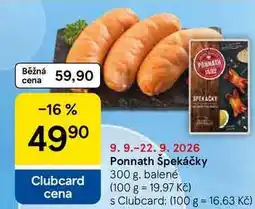 Tesco Ponnath Špekáčky nabídka
