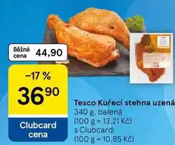 Tesco Tesco Kuřecí stehna uzená, 340 g, balená nabídka