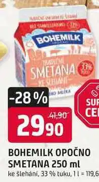 Trefa BOHEMILK OPOČNO SMETANA 250 ml ke šlehání, 33% tuku nabídka