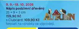 Tesco Nápis podzimní dřevěný, 25 x 9 x 2 cm nabídka