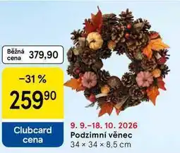 Tesco Podzimní věnec 34 x 34 x 8.5 cm nabídka