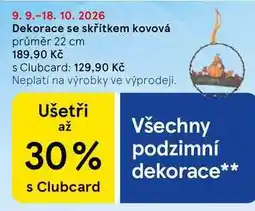 Tesco Dekorace se skřítkem kovová, průměr 22 cm nabídka