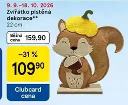 Tesco Zvířátko plstěná dekorace, 22 cm nabídka