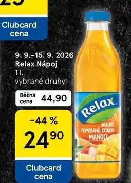 Tesco Relax Nápoj nabídka