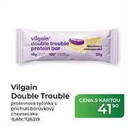 Tamda Foods Vilgain Double Trouble proteinová tyčinka s příchutí borůvkový cheesecake nabídka