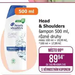 Teta Head & Shoulders Šampon 500ml, vybrané druhy nabídka