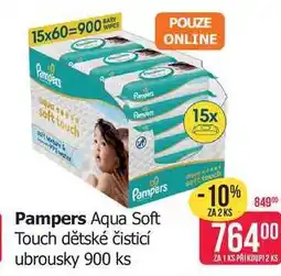 Teta Pampers Pampers Aqua Soft Touch dětské čisticí ubrousky 900 ks nabídka