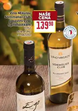 Billa Víno Mikulov Sommelier Club jakostní vína s přívlastkem nabídka