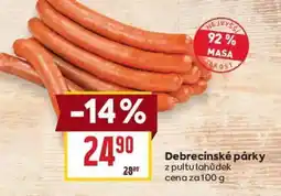 Billa Debrecínské párky nabídka