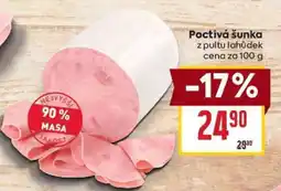 Billa Poctivá šunka nabídka