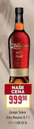 Billa Zacapa Solera Gran Reserva 0,7 l nabídka