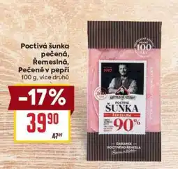 Billa Poctivá šunka pečená, Řemeslná, Pečeně v pepři nabídka