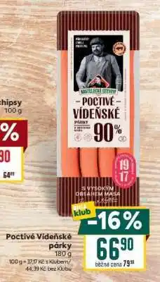 Billa Poctivé vídeňské párky nabídka