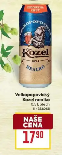Billa Velkopopovický Kozel nealko nabídka