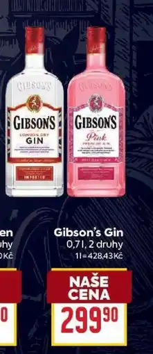 Billa Gibson‘s Gin nabídka