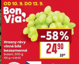 Billa Hrozny révy vinné bílé bezsemenné nabídka