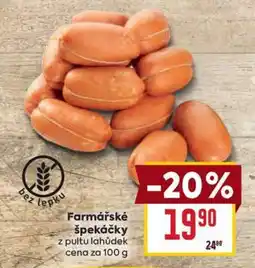 Billa Farmářské špekáčky nabídka