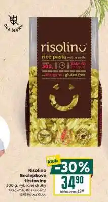 Billa Risolino Bezlepkové těstoviny nabídka