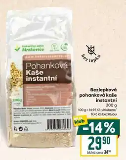 Billa Bezlepková pohanková kaše instantní nabídka