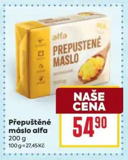 Billa Přepuštěné máslo alfa nabídka