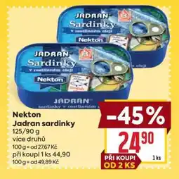 Billa Nekton Jadran Sardinky nabídka