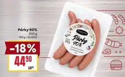 Billa Párky 90% nabídka