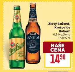 Billa Zlatý Bažant, Krušovice Bohém nabídka