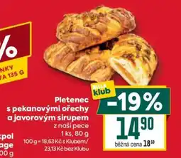 Billa PLETENEC S PEKANOVÝMI OŘECHY A JAVOROVÝM SIRUPEM nabídka