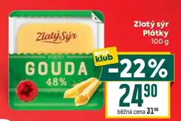 Billa Zlatý sýr Plátky nabídka