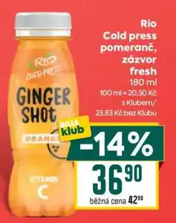 Billa Rio Cold press pomeranč, zázvor fresh nabídka