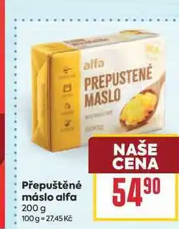 Billa Přepuštěné máslo alfa nabídka