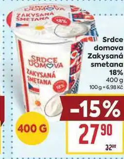 Billa Srdce domova Zakysaná smetana 18% nabídka