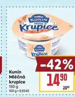 Billa Kunín Mléčná krupice nabídka