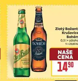 Billa Zlatý Bažant, Krušovice Bohém nabídka