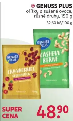 Rossmann Genuss Plus oříšky a sušené ovoce nabídka