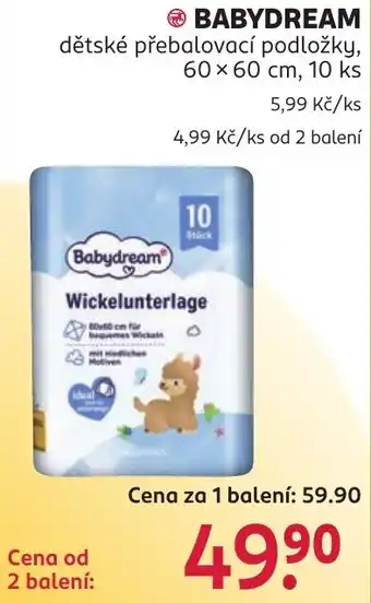 Babydream dětské přebalovací podložky