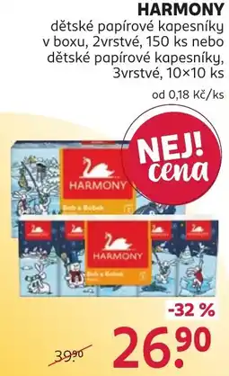 Rossmann Harmony dětské papírové kapesníky nabídka