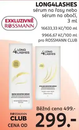 Rossmann Rossman long4lashes sérum na řasy nebo sérum na obočí nabídka