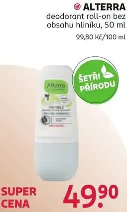 Rossmann Alterra deodorant roll-on bez obsahu hliníku nabídka