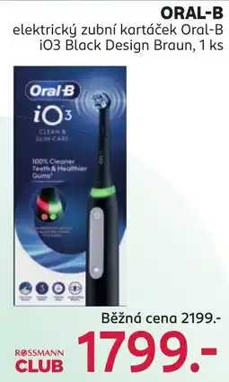 Rossmann Oral-B elektrický zubní kartáček iO3 Black Design nabídka