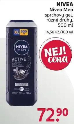 Rossmann Nivea men sprchový gel nabídka