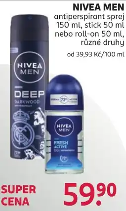 Rossmann Nivea men antiperspirant nabídka