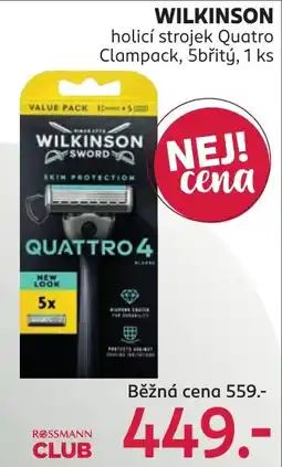 Rossmann Wilkinson holicí strojek Quattro Clampack nabídka