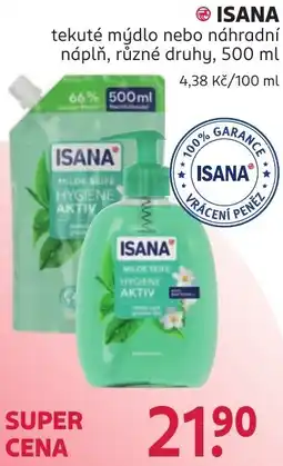 Rossmann Isana tekuté mýdlo nebo nahradni napln nabídka